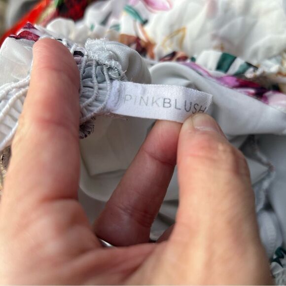 Pinkblush Ivory Floral Off Shoulder Maternity Maxi Dress size XL boho fairy - Picture 9 of 9